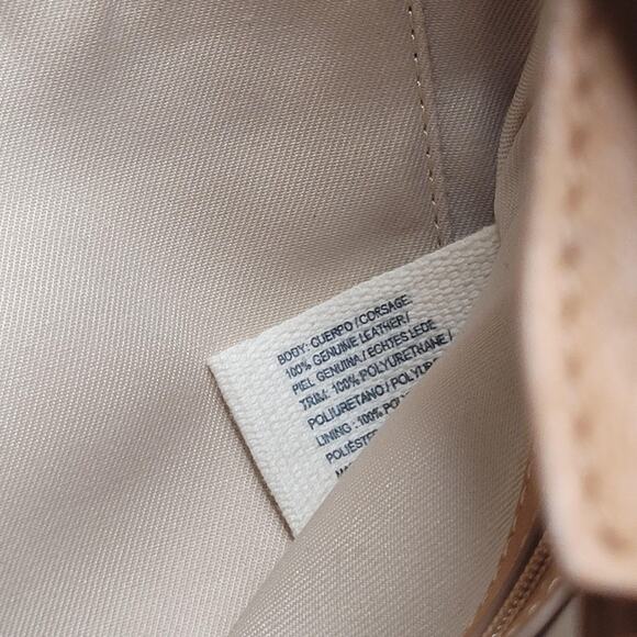 Lucky Brand Crossbody Bag Ebon Tan Leather Perforated Tassel Hobo Shoulder Boho - Picture 8 of 10